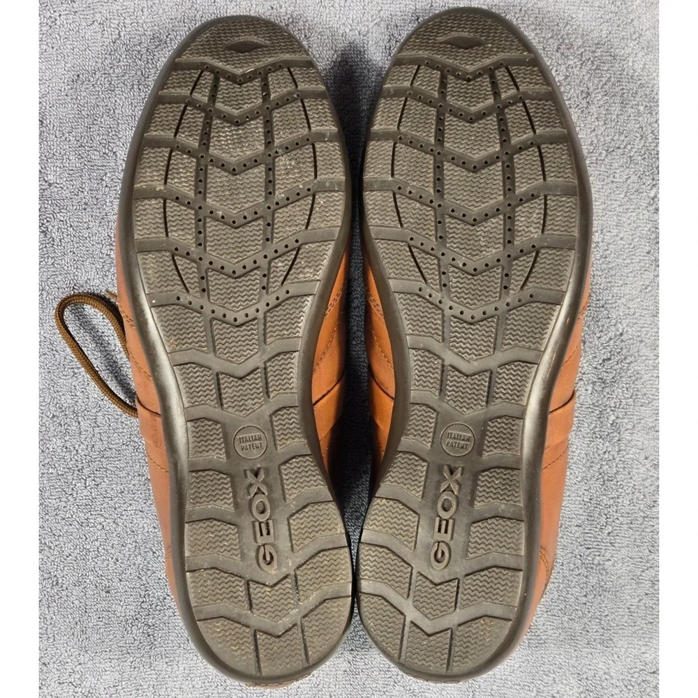 Geox Respira Men's Size 12 Brown Leather Casual Fashion Sneakers U32A5C EU 45 - Picture 10 of 11